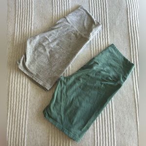 TWO pairs of TNA cotton biker shorts